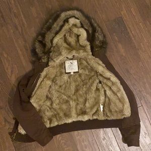 Abercrombie and Fitch Brown coat with hood